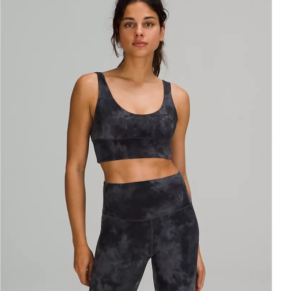 Lululemon Athletica Charcoal Tie pitch graphite Sport Bra align grey diamond dye